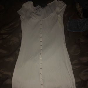 Forever 21 button up white maxi dress